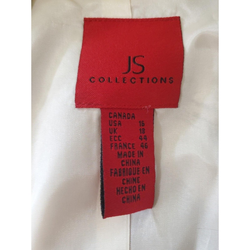 JS Collection Womens Blouse Size 16 Beige Brown Button Front Black Ribbon Belt - Picture 4 of 6